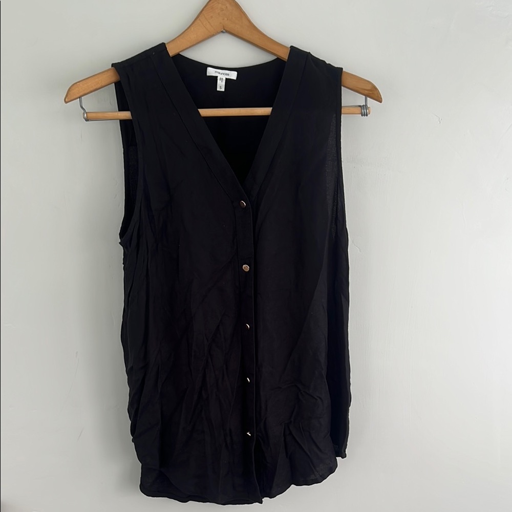 Maurices Black Sleeveless Sailor Collar Blouse